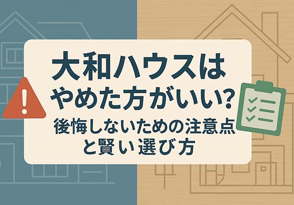 大和ハウスはやめた方がいい？評判から見る注意点と失敗しない選び方
